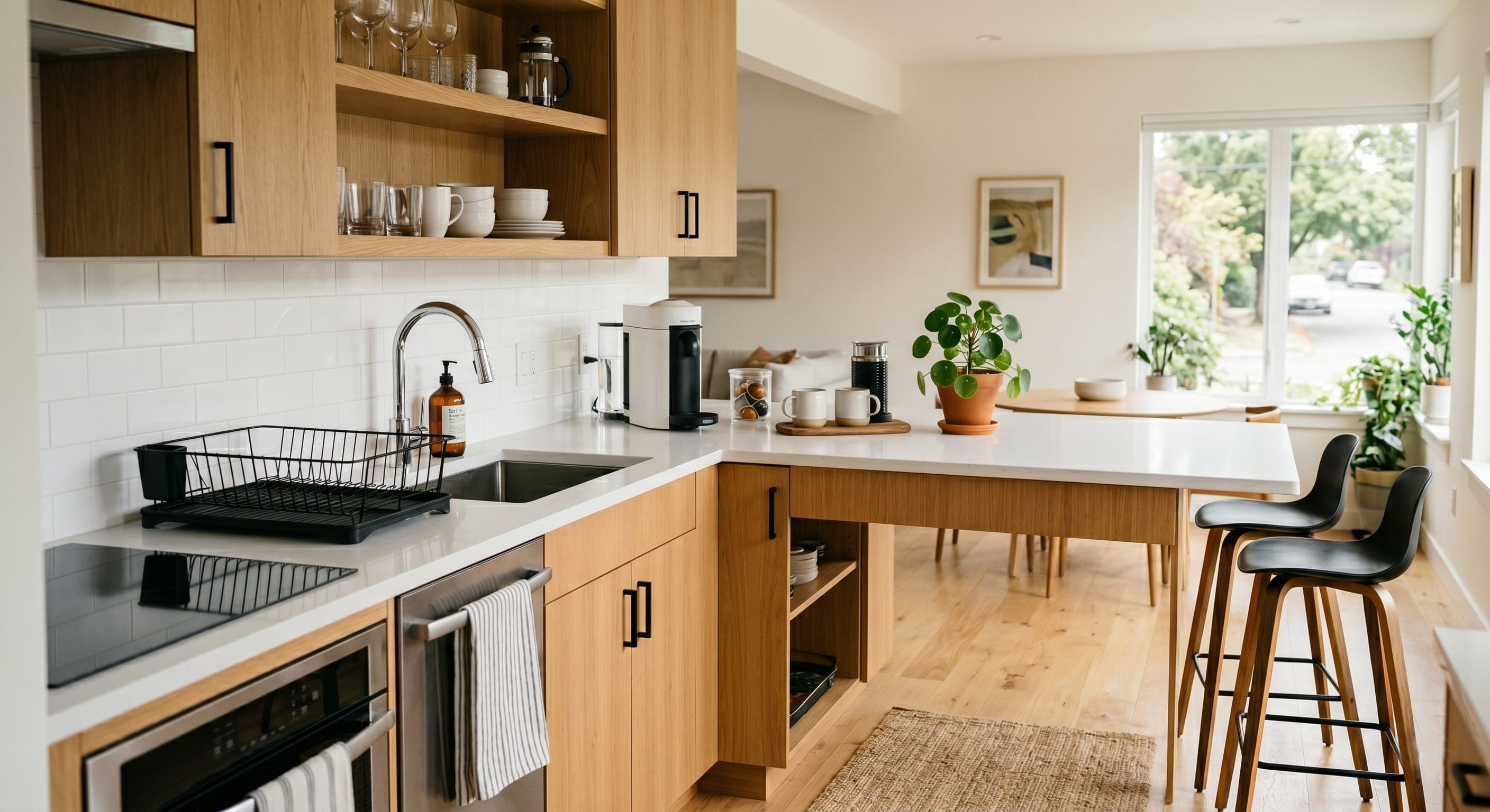 Airbnb kitchen reset and stocked ready for the next guest